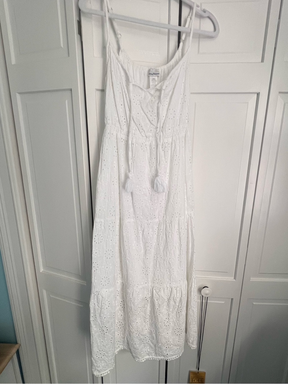 Tommy Bahama White Eyelet Midi Dress